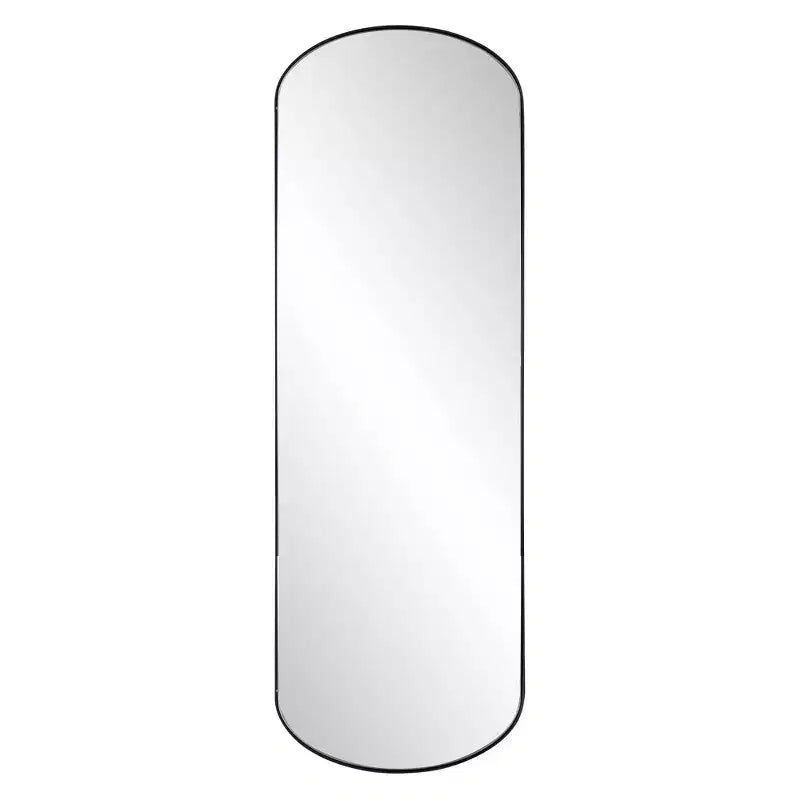 Howard Elliott 42"x14" Stainless Steel Framed Capsule Mirror Brushed Black
