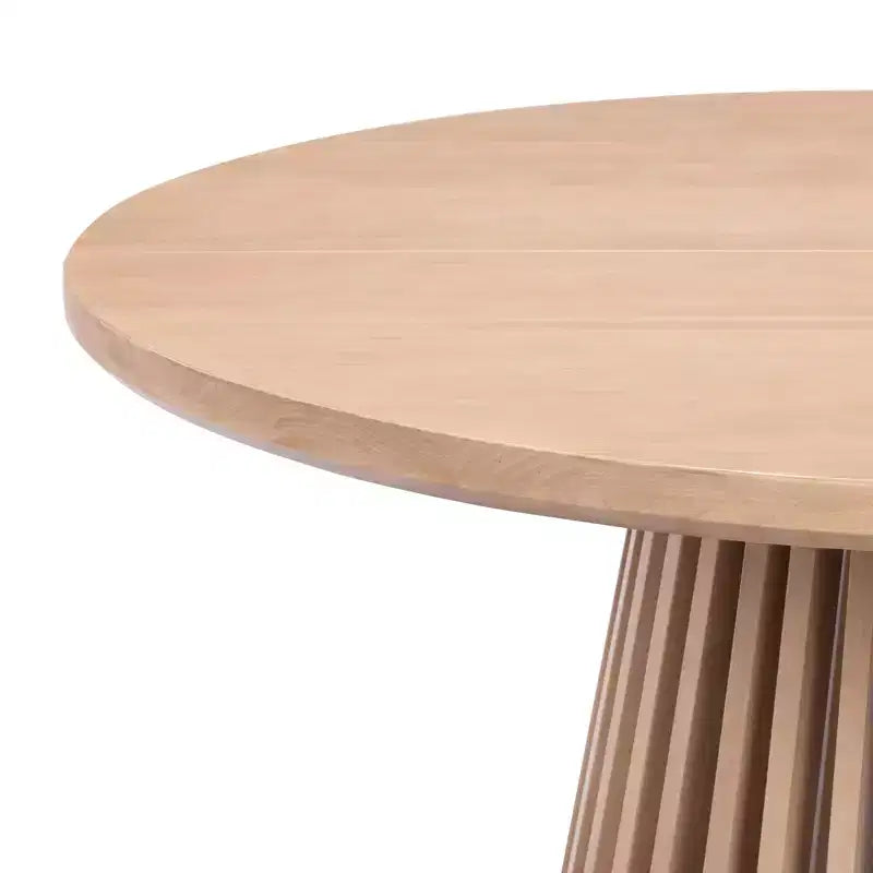 48" Lido Runder Esstisch aus Massivholz für 4 Personen, minimalistischer Küchentisch