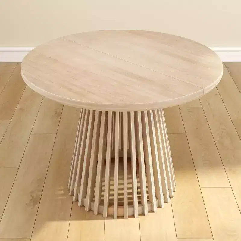 48" Lido Runder Esstisch aus Massivholz für 4 Personen, minimalistischer Küchentisch