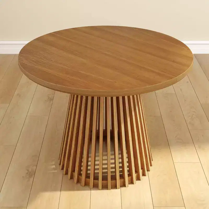 48" Lido Runder Esstisch aus Massivholz für 4 Personen, minimalistischer Küchentisch