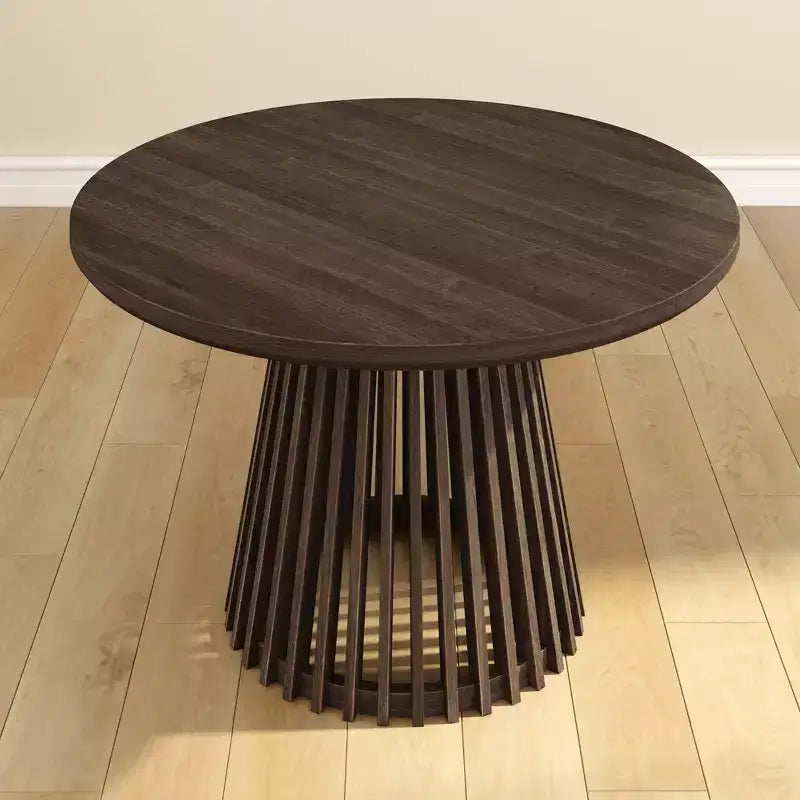 48" Lido Runder Esstisch aus Massivholz für 4 Personen, minimalistischer Küchentisch