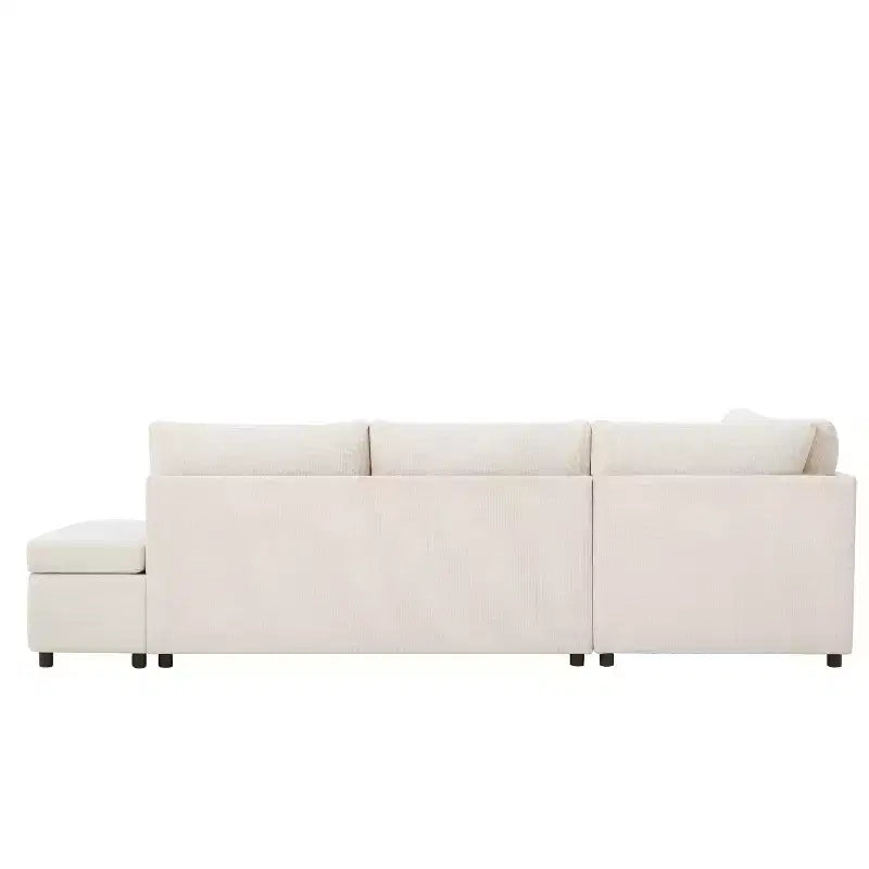 L-förmiges modulares Schlafsofa für 6 Personen mit Stauraum-Ottomane, Chenille, anpassbar