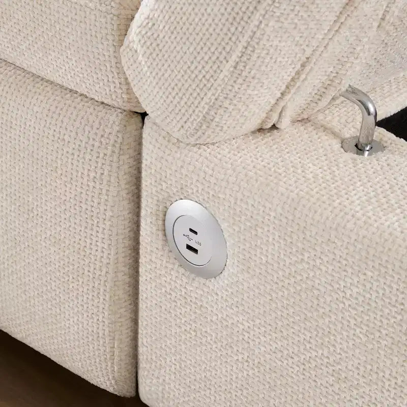 L-förmiges modulares Schlafsofa für 6 Personen mit Stauraum-Ottomane, Chenille, anpassbar