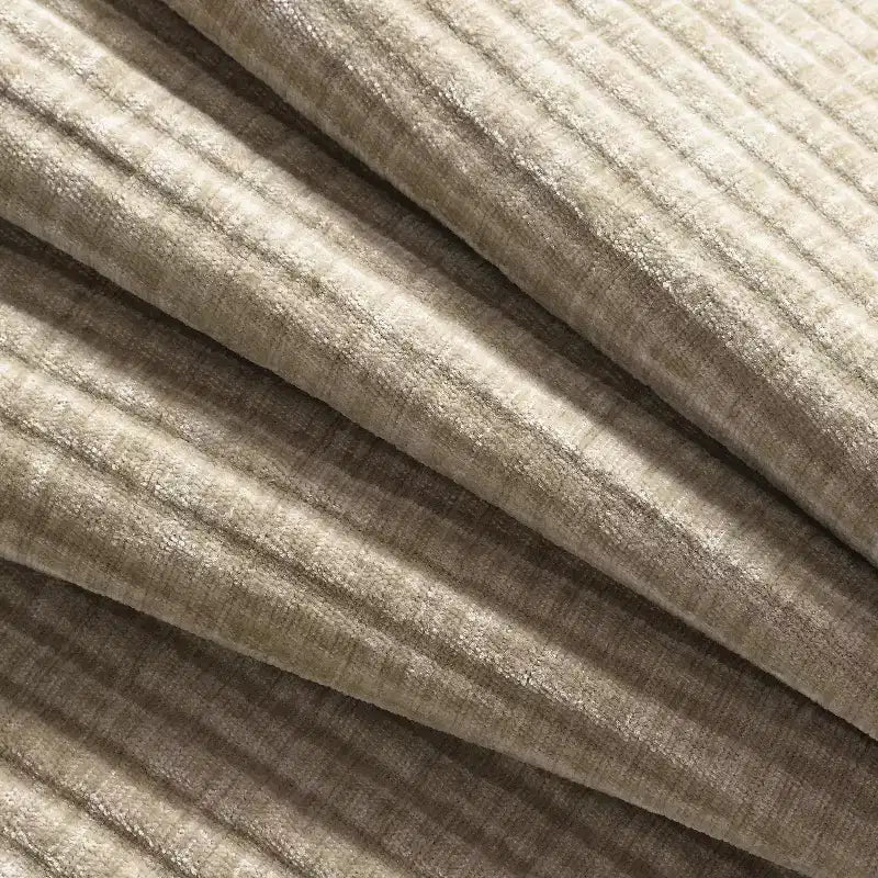 Gestreiftes Chenille Ecksofa-Modul mit USB-/Typ-C-Ladeanschlüssen und Aufbewahrungshocker
