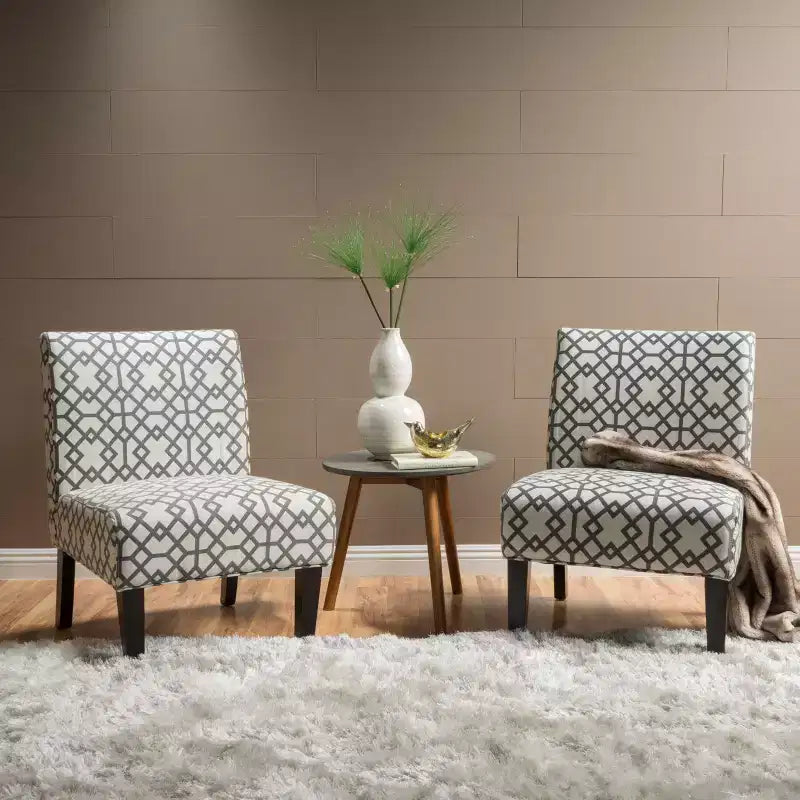 Gepolsterte Slipper Chairs im zeitgenössischen Stil, 2er-Set
