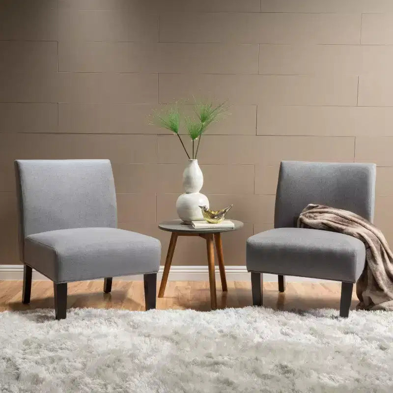 Gepolsterte Slipper Chairs im zeitgenössischen Stil, 2er-Set