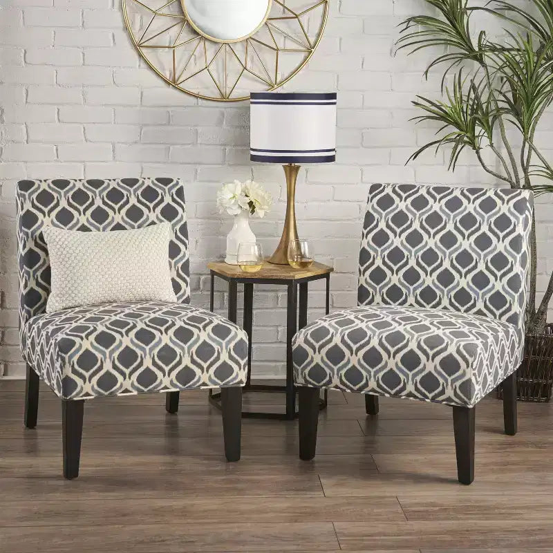 Gepolsterte Slipper Chairs im zeitgenössischen Stil, 2er-Set