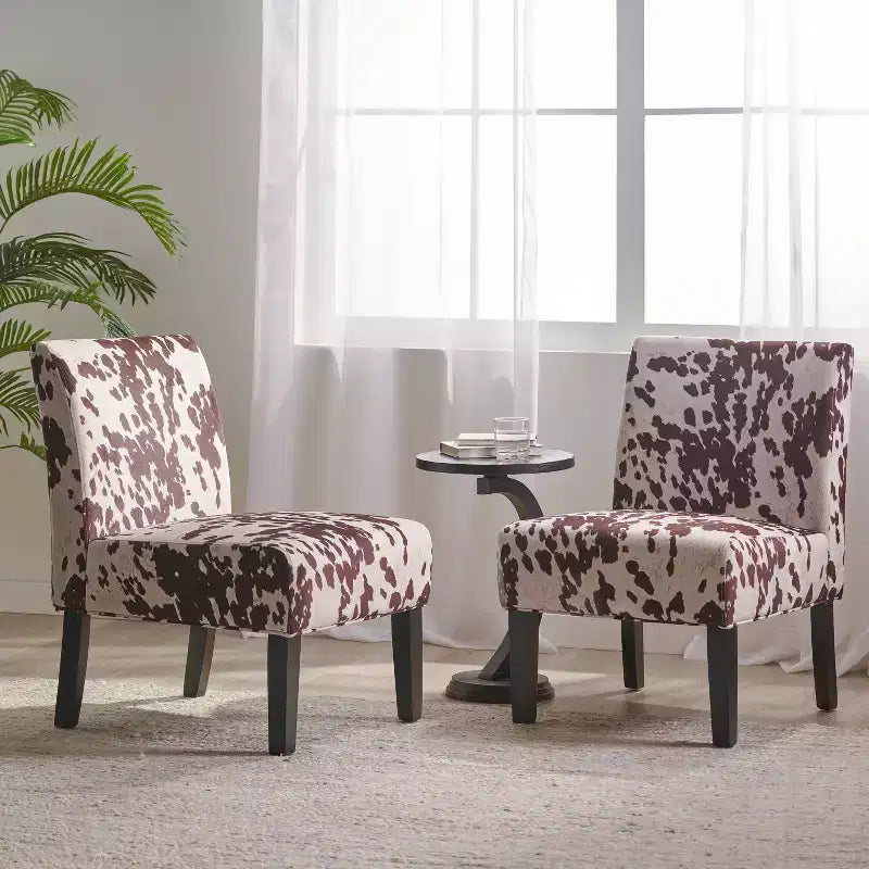 Gepolsterte Slipper Chairs im zeitgenössischen Stil, 2er-Set
