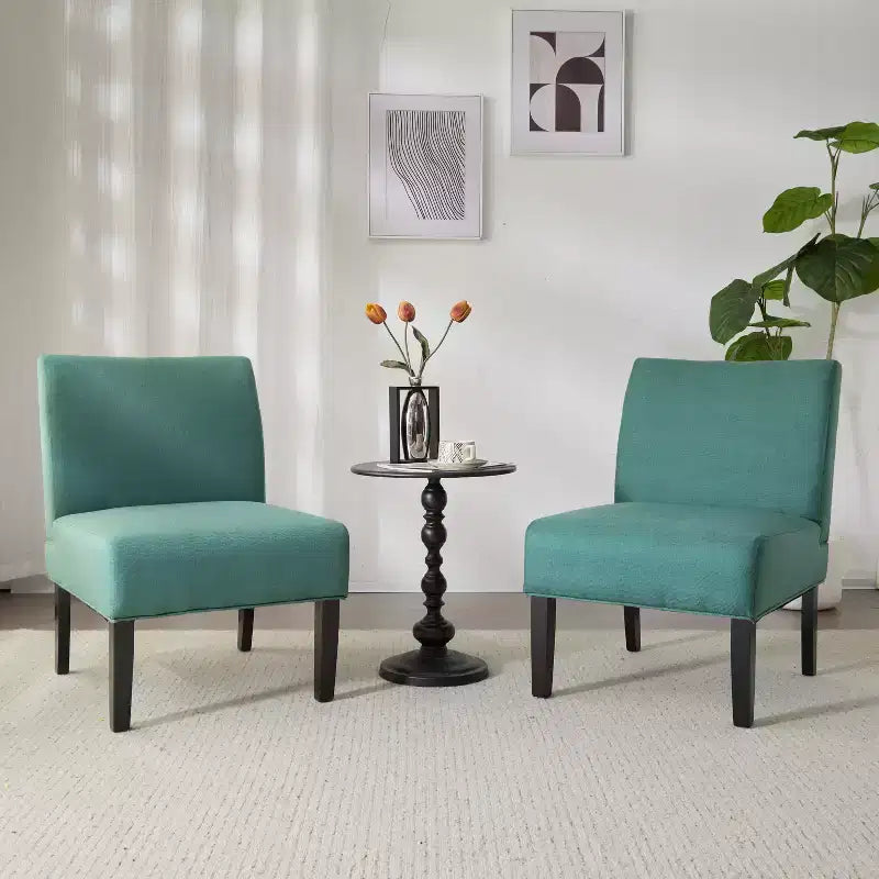 Gepolsterte Slipper Chairs im zeitgenössischen Stil, 2er-Set