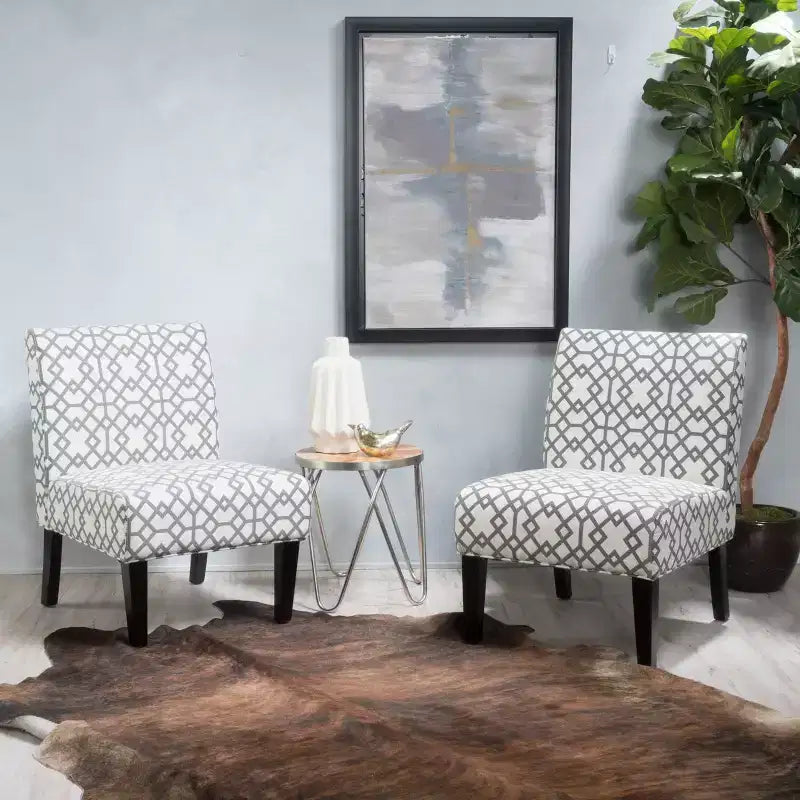 Gepolsterte Slipper Chairs im zeitgenössischen Stil, 2er-Set