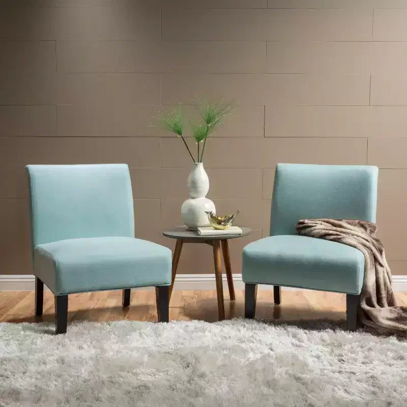 Gepolsterte Slipper Chairs im zeitgenössischen Stil, 2er-Set