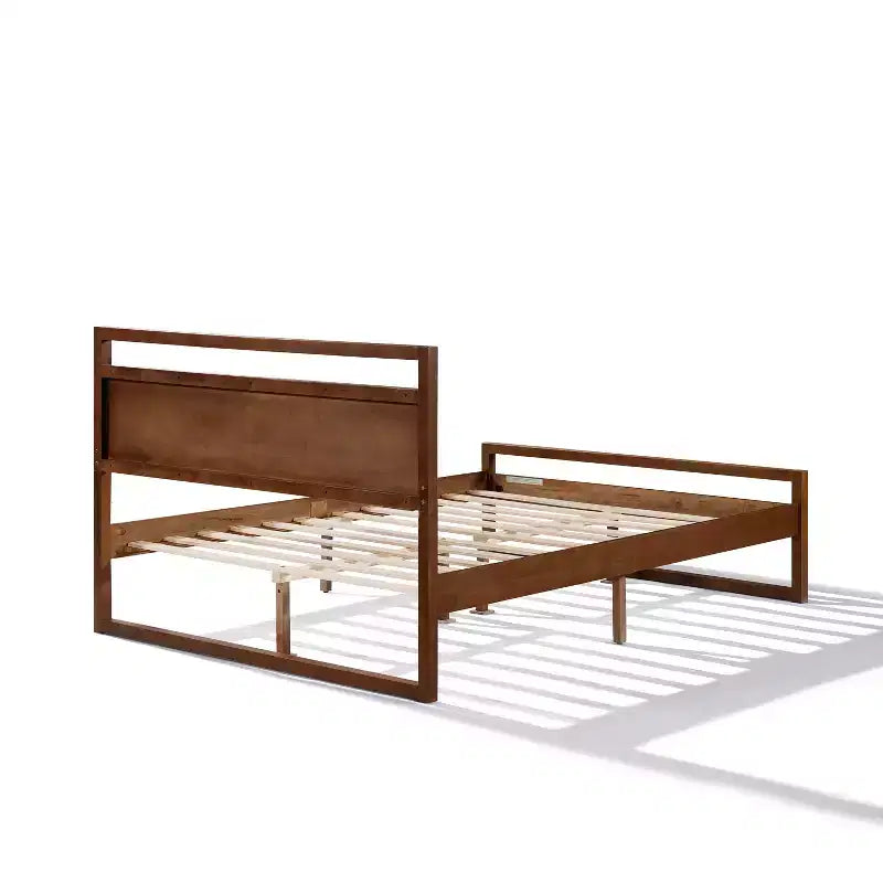 Zeitgenössisches minimalistisches Podestbett mit offenem Kopf- und Fußteil