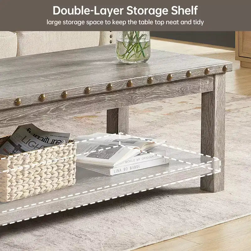 Beiger Sofatisch, 47 Konsolentisch mit Ablagefach, MDF Moderner Couchtisch für Wohnzimmer, Eingangsbereich, Flur