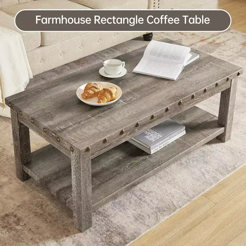 Beiger Sofatisch, 47 Konsolentisch mit Ablagefach, MDF Moderner Couchtisch für Wohnzimmer, Eingangsbereich, Flur