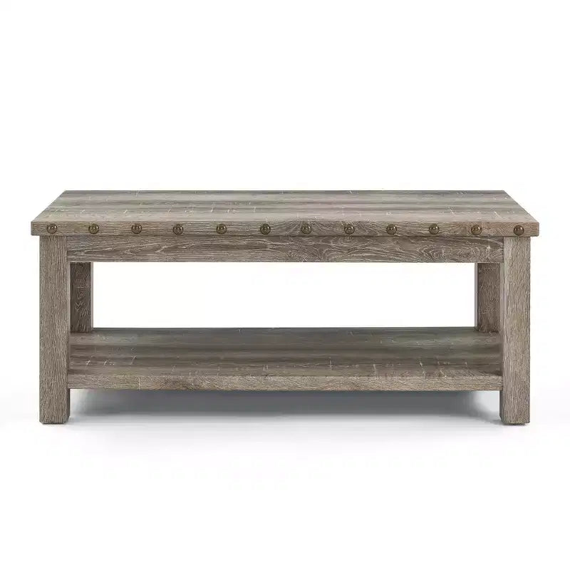Beiger Sofatisch, 47 Konsolentisch mit Ablagefach, MDF Moderner Couchtisch für Wohnzimmer, Eingangsbereich, Flur