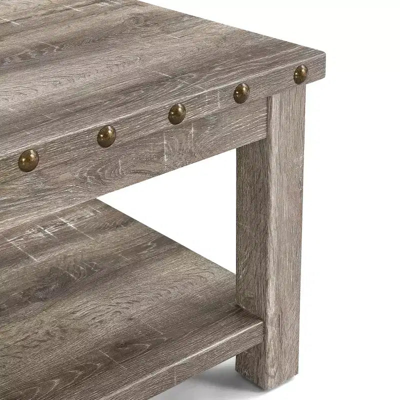 Beiger Sofatisch, 47 Konsolentisch mit Ablagefach, MDF Moderner Couchtisch für Wohnzimmer, Eingangsbereich, Flur