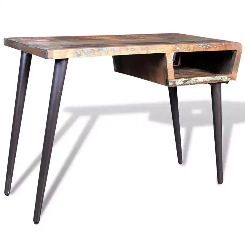 Schreibtisch Mehrfarbig, Altholz, Lackiertes Eisen 110 x 50 x 80 cm