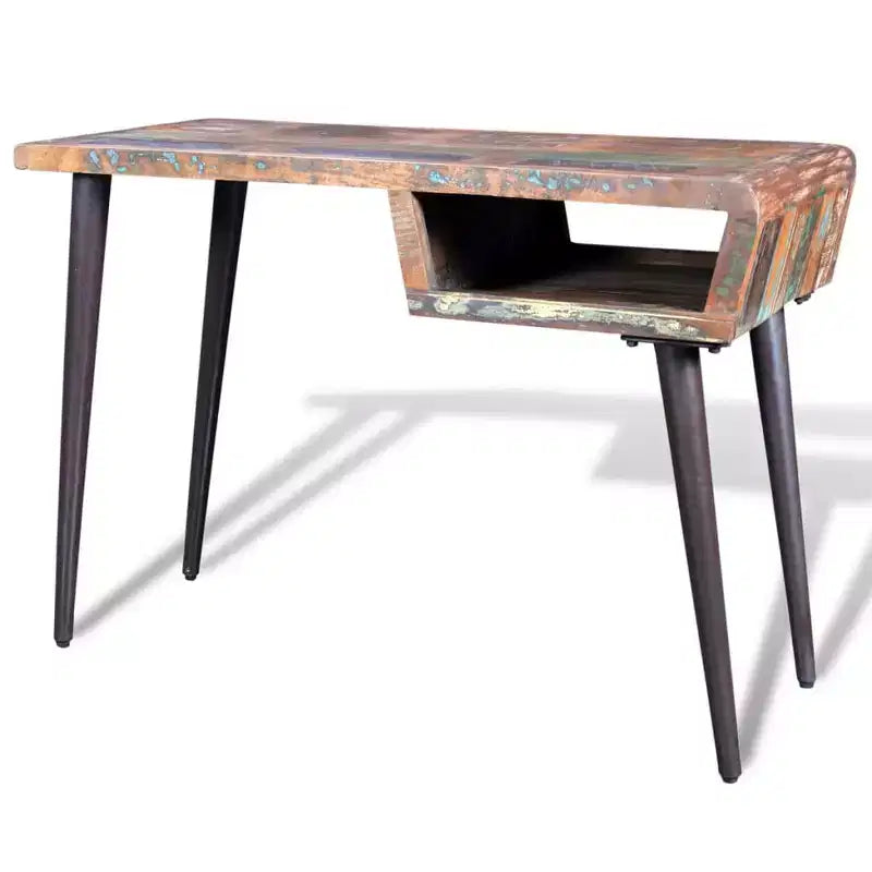 Schreibtisch Mehrfarbig, Altholz, Lackiertes Eisen 110 x 50 x 80 cm