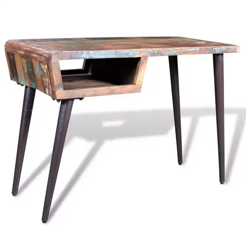Schreibtisch Mehrfarbig, Altholz, Lackiertes Eisen 110 x 50 x 80 cm