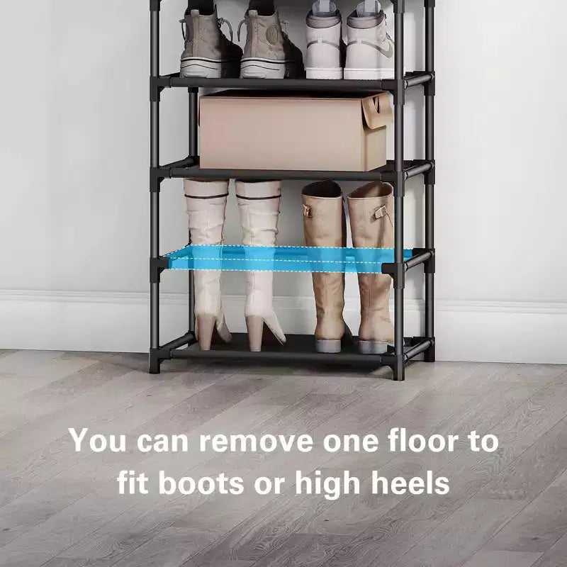 10-stufiges Schuhregal, Schuh-Organizer, Schuhregale für den Schrank, Schuhregal mit Metallrahmen für den Eingangsbereich, hohes Schuhregal, breite Schuhregale, einreihig