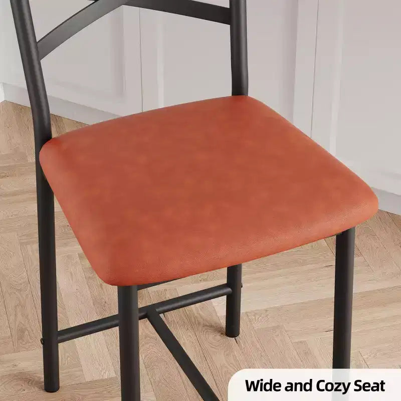 2 Thekenhocker mit Rückenlehne, gepolsterte Barstühle aus Kunstleder mit dicken Polstern und Fußstütze