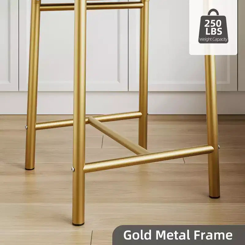 2 Thekenhocker mit Rückenlehne, gepolsterte Barstühle aus Kunstleder mit dicken Polstern und Fußstütze