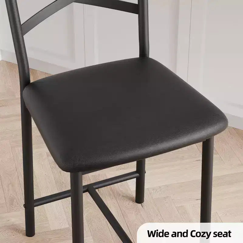 2 Thekenhocker mit Rückenlehne, gepolsterte Barstühle aus Kunstleder mit dicken Polstern und Fußstütze