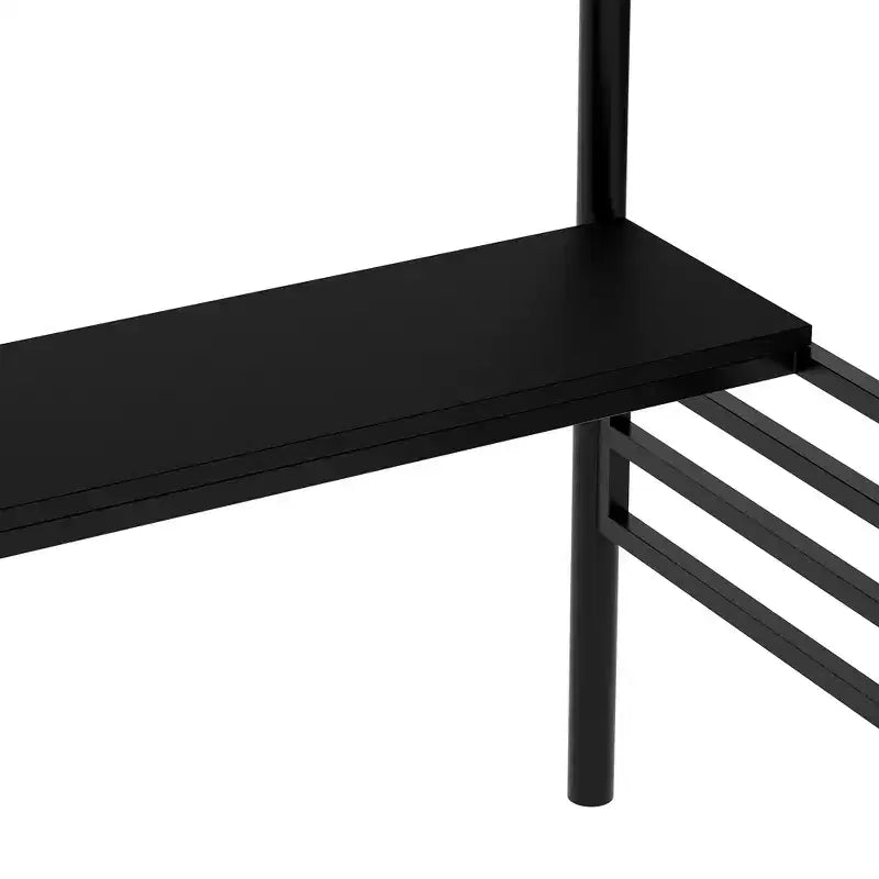 Metall-Hochbett Schwerlast-Etagenbett mit Schreibtisch, Twin-Size-Etagenbettrahmen mit Treppe für Schlafzimmer, Wohnheim oder Gästezimmer, Schwarz