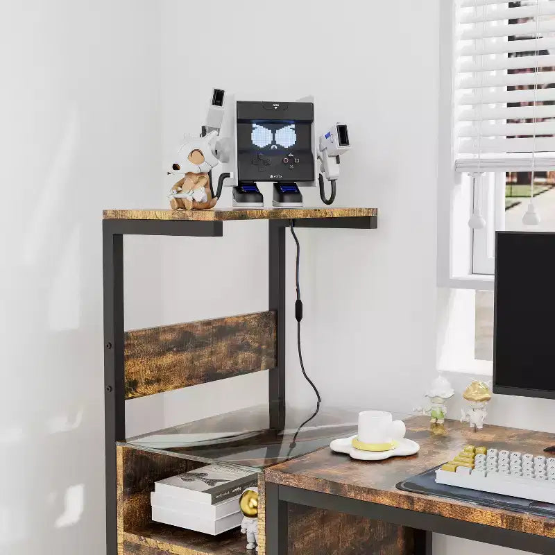 48 Zoll Computertisch mit Metallgestell, Ablagefächern und 1 Schublade für das Home Office