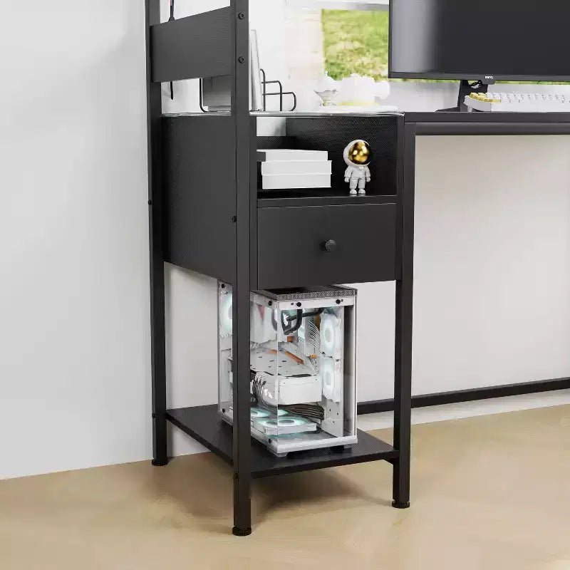 48 Zoll Computertisch mit Metallgestell, Ablagefächern und 1 Schublade für das Home Office