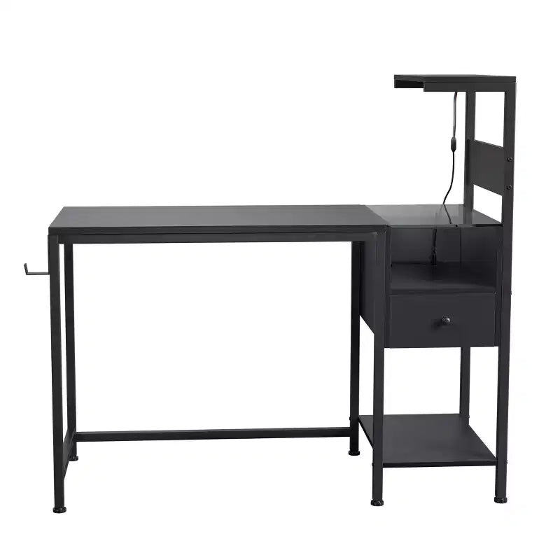 48 Zoll Computertisch mit Metallgestell, Ablagefächern und 1 Schublade für das Home Office