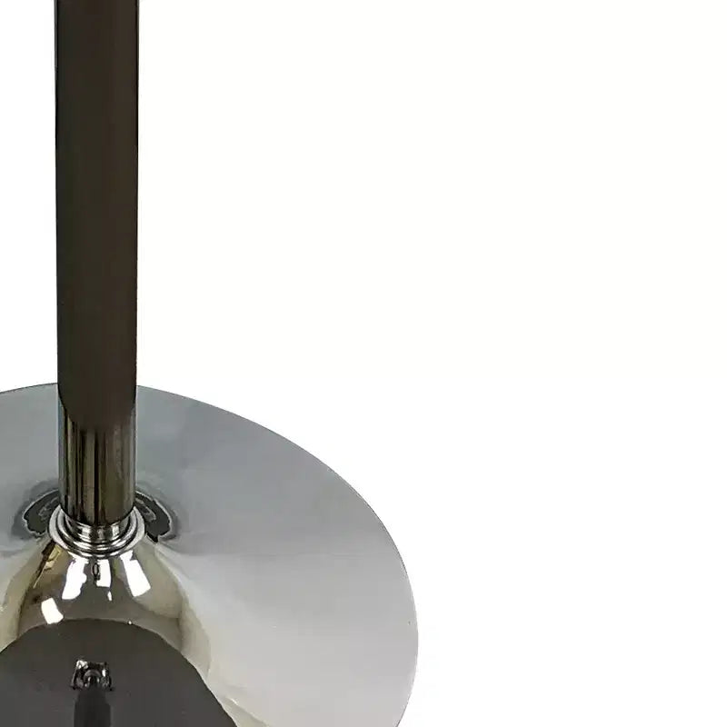 36" runder Esstisch mit schwarzem und silbernem Holz- und Metall-Säulenfuß