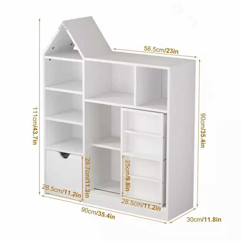 Bücherregal Schrank, 5-stufiges Bücherregal aus Holz mit Türen, Bücherregal mit verstellbaren Einlegeböden, Bauernhaus Bücherregal Bibliothek Buchaufbewahrung