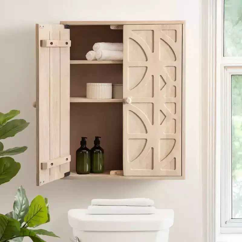 Galliene Holz-Wandschrank, 22x7x28, Weiß gekalkt