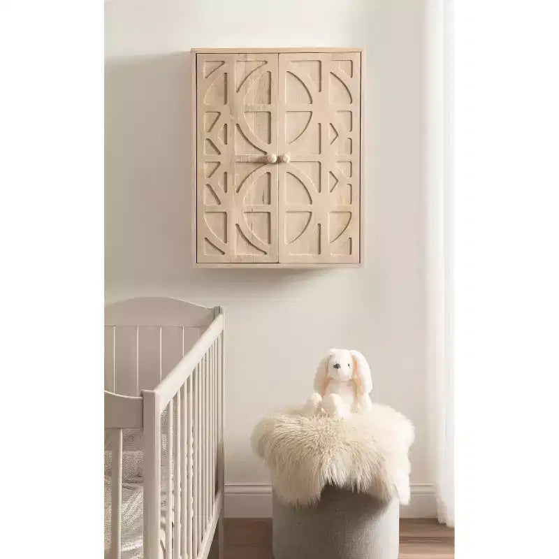 Galliene Holz-Wandschrank, 22x7x28, Weiß gekalkt