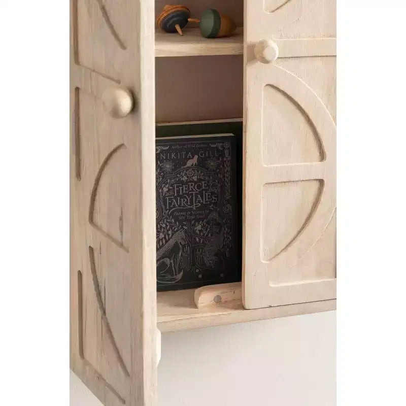 Galliene Holz-Wandschrank, 22x7x28, Weiß gekalkt