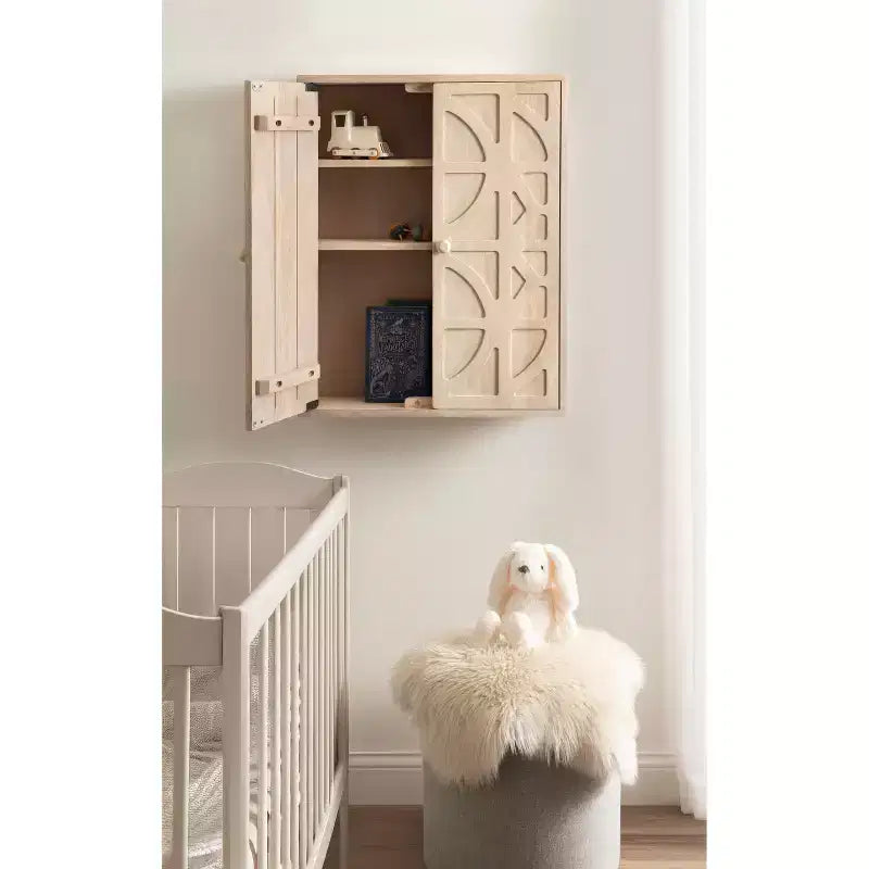 Galliene Holz-Wandschrank, 22x7x28, Weiß gekalkt