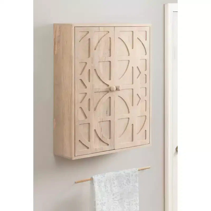 Galliene Holz-Wandschrank, 22x7x28, Weiß gekalkt