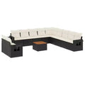 vidaXL Garden Sofa Set Black, Cream white