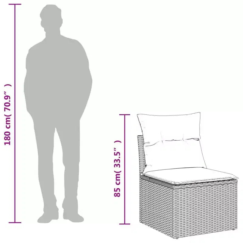Garten-Sofa-Set, Schwarz und Creme-Weiß