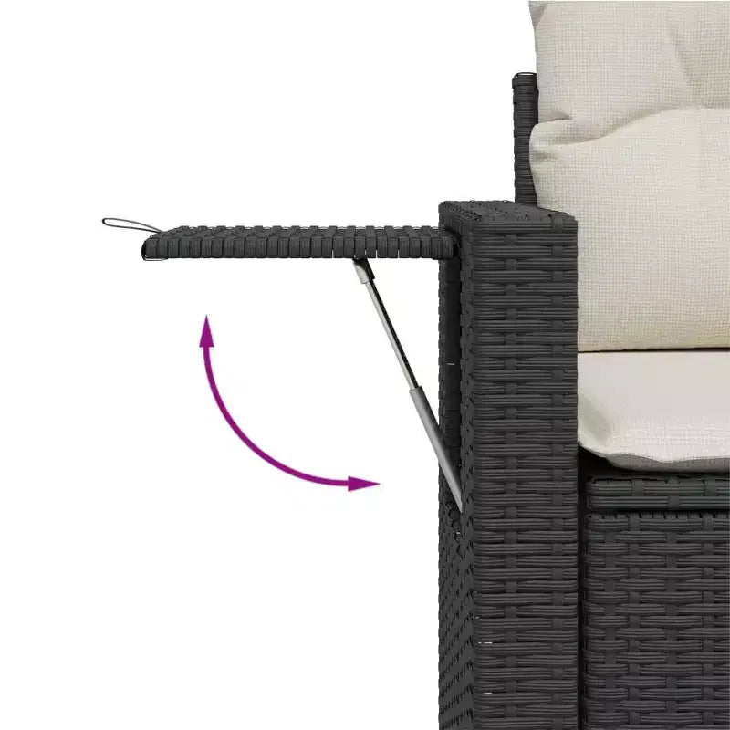 Garten-Sofa-Set, Schwarz und Creme-Weiß