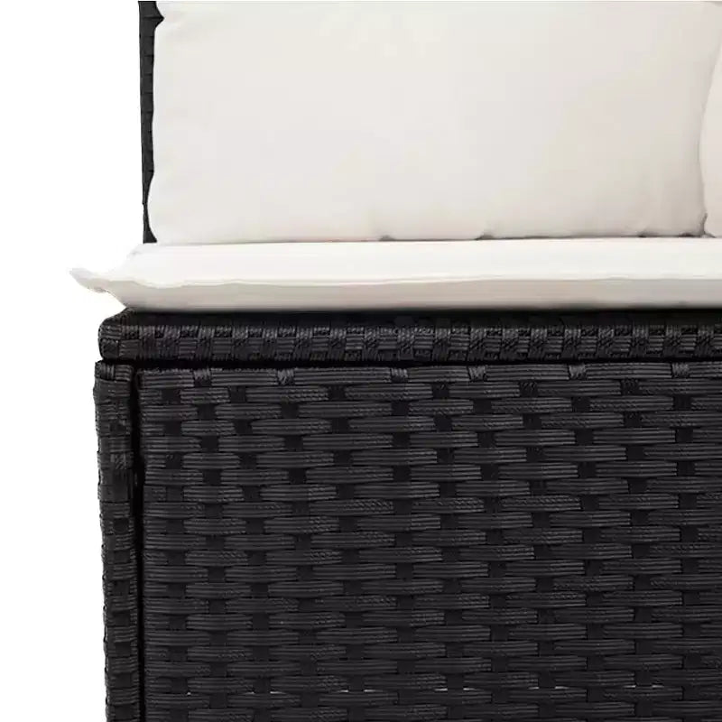 Garten-Sofa-Set, Schwarz und Creme-Weiß