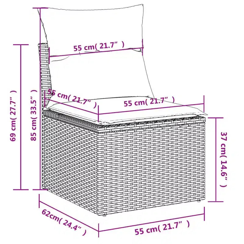 Garten-Sofa-Set, Schwarz und Creme-Weiß