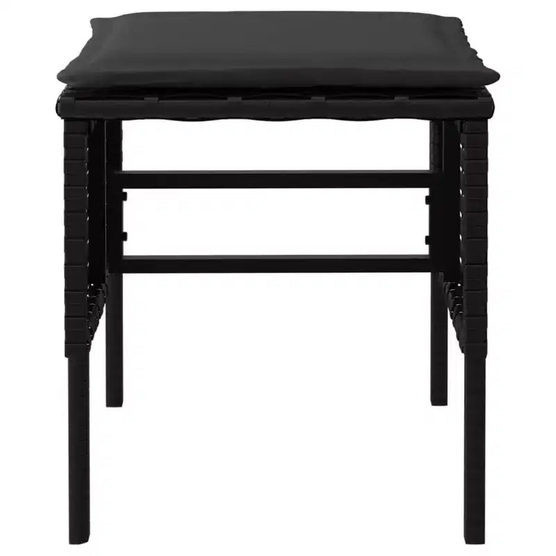 Gartenhocker-Set, 4-teilig, Schwarz Polyrattan, Klein, Modular