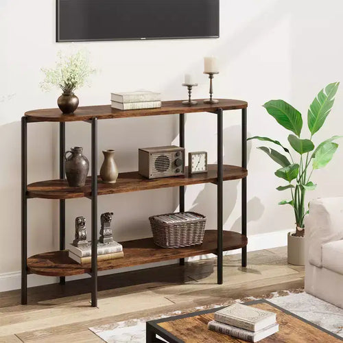47.2 Konsolentisch, 3-stufiges Industriedesign aus Metall, funktionaler Flurtisch, Retro-Landhausstil für Diele, Wohnzimmer, Küche und Esszimmer