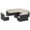 vidaXL Patio Sofa Set Black and Cream White