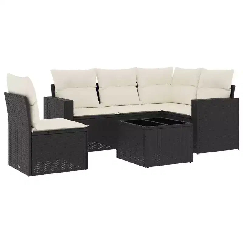 vidaXL Outdoor Sofa Set Solid Acacia Wood and Polyester Natural