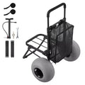 VEVOR Beach Dolly with Big Wheels for Sand, 18 x 15 Cargo Deck, Folding Sand Cart with 12 Balloon Wheels, 165 lbs Loading Capacity, Black
