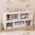 Bücherregal aus Holz für Kinder, Montessori-Bücherregal mit 5 Fächern, Spielzeug-Aufbewahrungsschrank, 2-regaliges Bücherregal für Kinderzimmer, Babyzimmer, Klassenzimmer, Spielzimmer