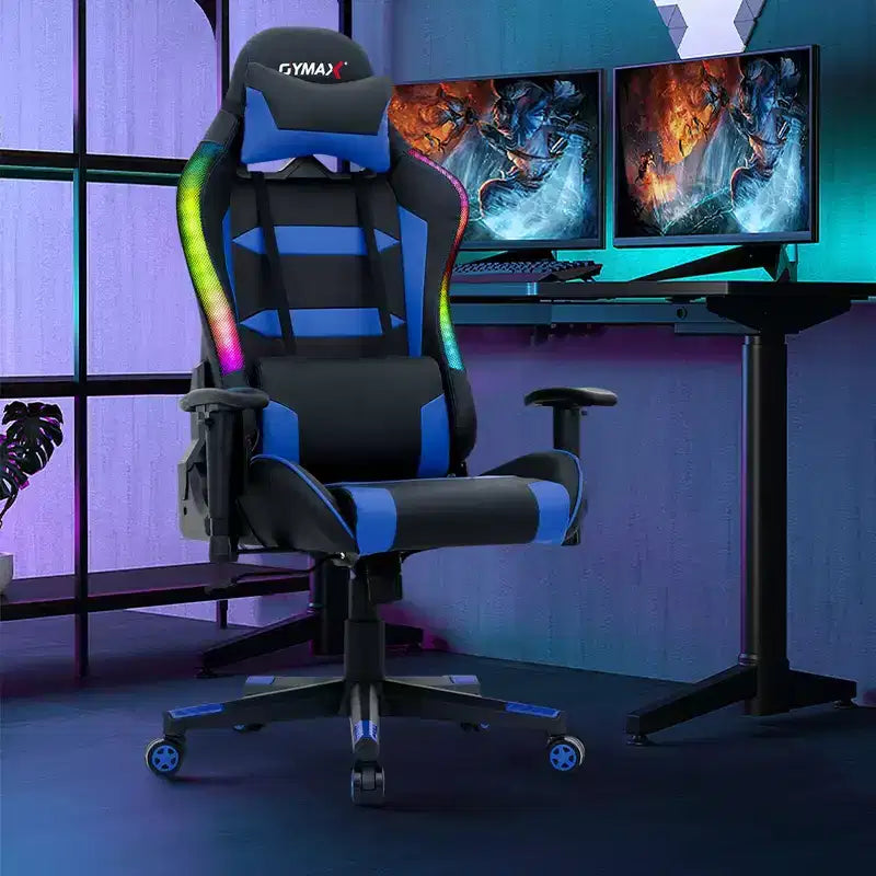 Verstellbarer drehbarer Gaming-Stuhl mit LED-Beleuchtung und Fernbedienung